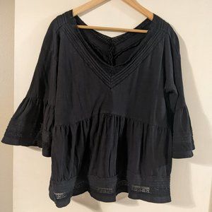 Anthro Bell Sleeve Blouse